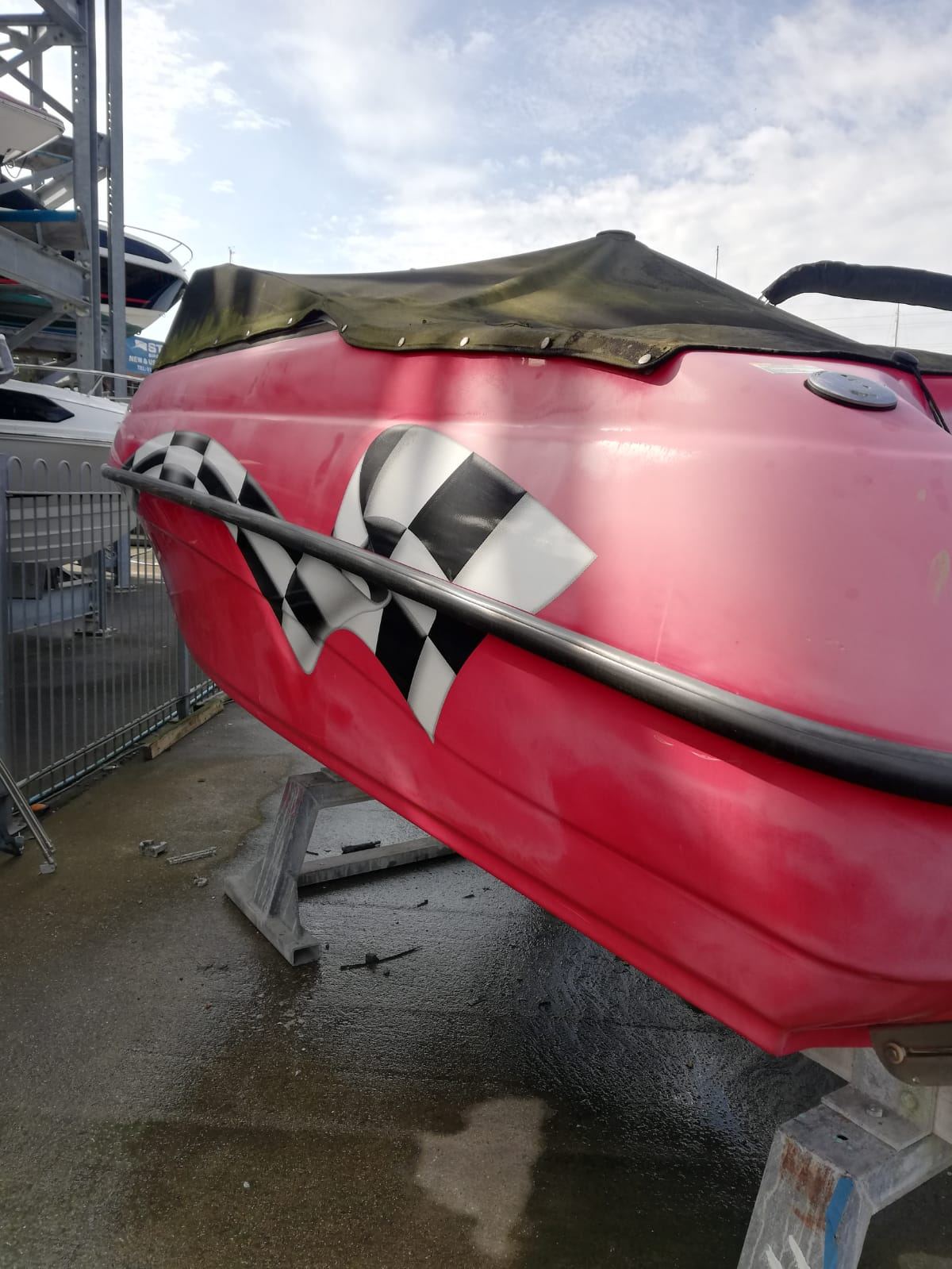 Boat hull before cleaning